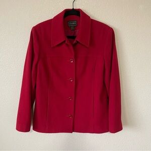 Louben Wool Cashmere Blazer Jacket Women’s 6 Red Coat